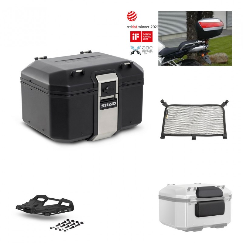 SHAD Baul trasero + parrilla soporte montaje accesorios TR48 TERRA BLACK EDITION KIT-450809