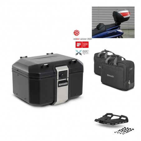 SHAD Baul trasero + parrilla soporte montaje accesorios TR48 TERRA BLACK EDITION KIT-450833