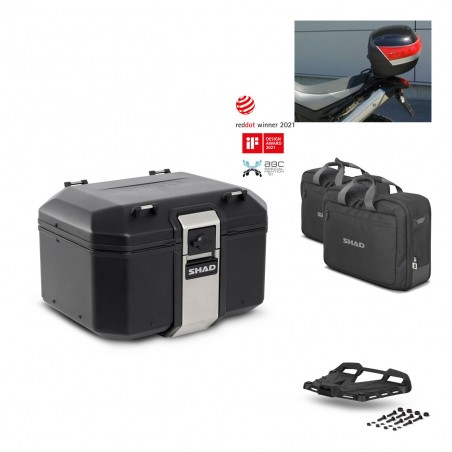 SHAD Baul trasero + parrilla soporte montaje accesorios TR48 TERRA BLACK EDITION KIT-451040
