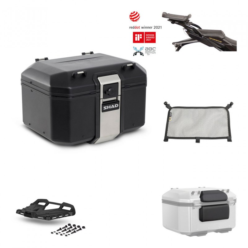 SHAD Baul trasero + parrilla soporte montaje accesorios TR48 TERRA BLACK EDITION KIT-451108