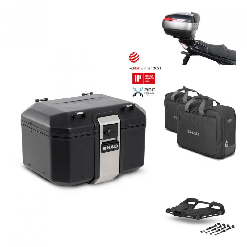 SHAD Baul trasero + parrilla soporte montaje accesorios TR48 TERRA BLACK EDITION KIT-451569