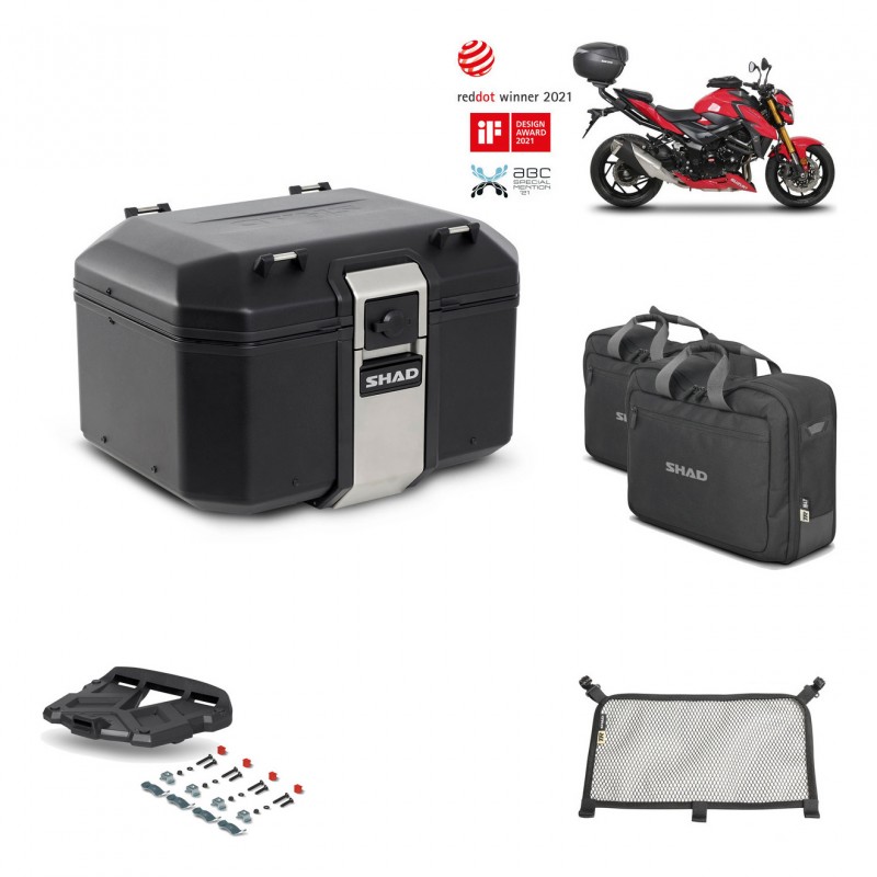 SHAD Baul trasero + parrilla soporte montaje accesorios TR48 TERRA BLACK EDITION KIT-451900