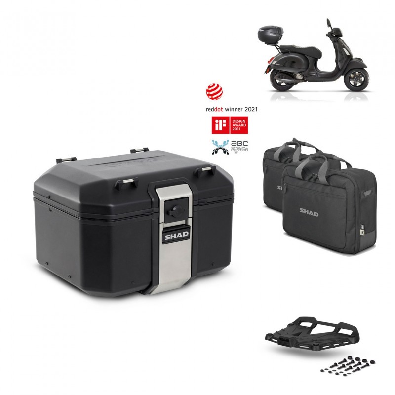 SHAD Baul trasero + parrilla soporte montaje accesorios TR48 TERRA BLACK EDITION KIT-452604