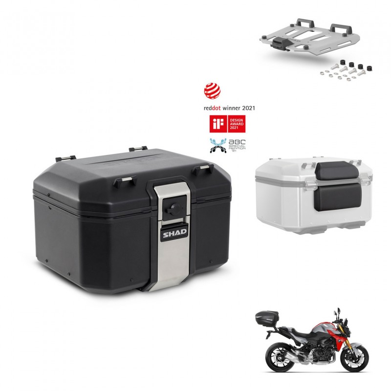 SHAD Baul trasero + soporte montaje parrilla accesorios TR48 TERRA BLACK EDITION KIT-452685
