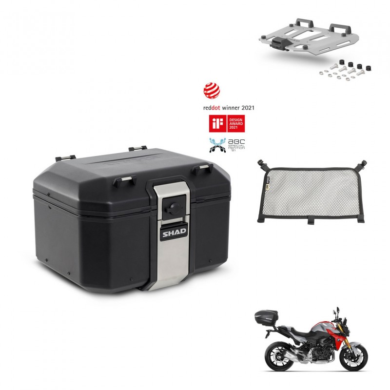 SHAD Rear trunk + mounting bracket grill accessories TR48 TERRA BLACK EDITION KIT-452686