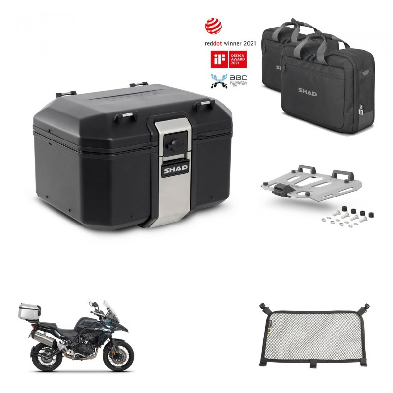 SHAD Baul trasero + soporte montaje parrilla accesorios TR48 TERRA BLACK EDITION KIT-452713