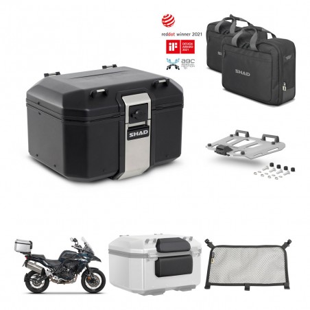 SHAD Baul trasero + soporte montaje parrilla accesorios TR48 TERRA BLACK EDITION KIT-452714