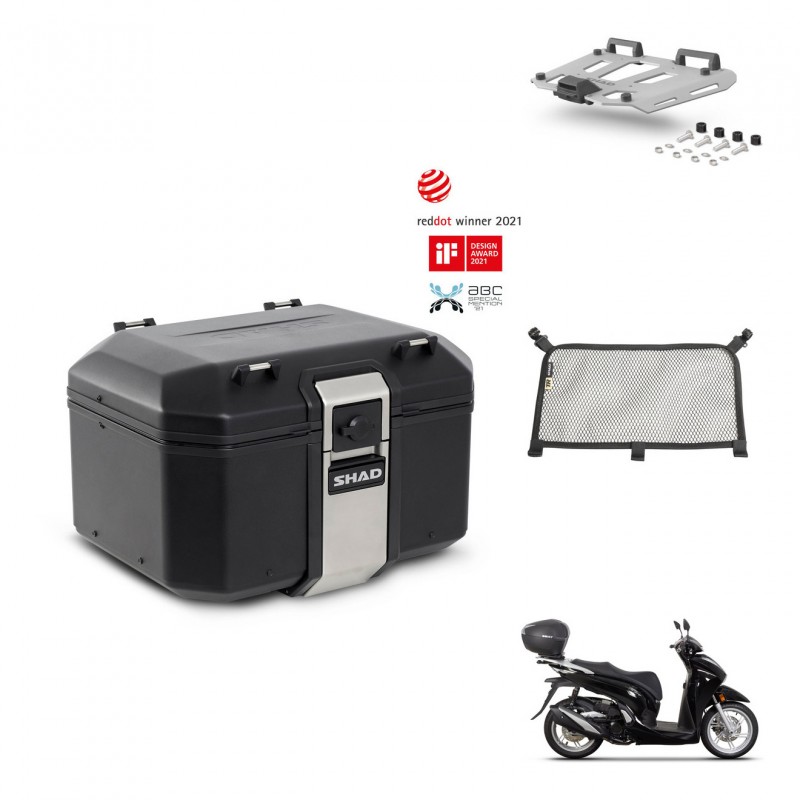 SHAD Rear trunk + mounting bracket grill accessories TR48 TERRA BLACK EDITION KIT-452778