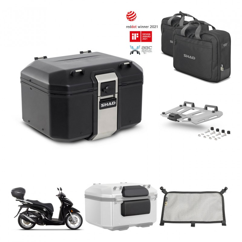 SHAD Rear trunk + mounting bracket grill accessories TR48 TERRA BLACK EDITION KIT-452783
