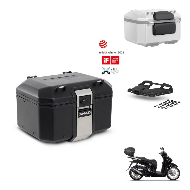 SHAD Rear trunk + mounting bracket grill accessories TR48 TERRA BLACK EDITION KIT-452785