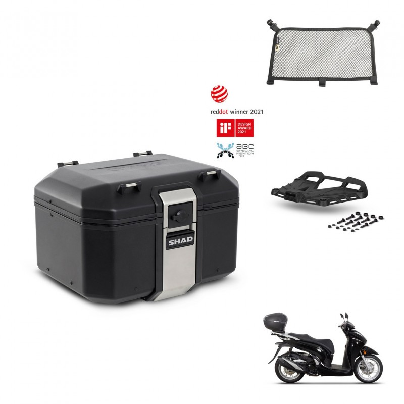 SHAD Rear trunk + mounting bracket grill accessories TR48 TERRA BLACK EDITION KIT-452786