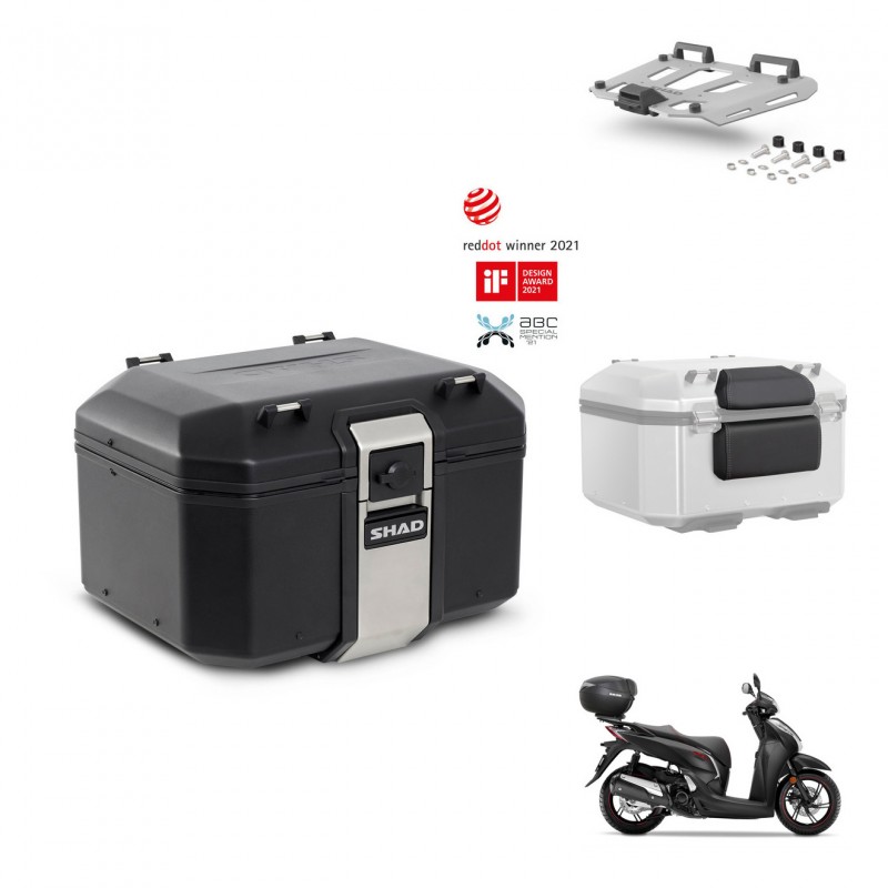 SHAD Rear trunk + mounting bracket grill accessories TR48 TERRA BLACK EDITION KIT-452800