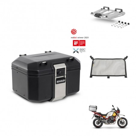 SHAD Rear trunk + mounting bracket grill accessories TR48 TERRA BLACK EDITION KIT-452847