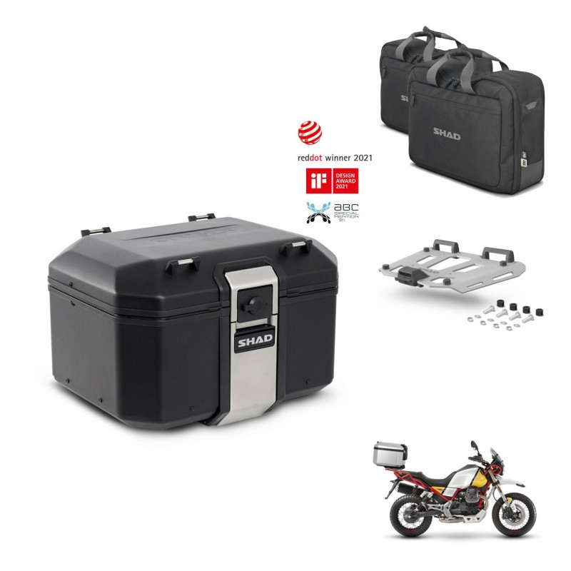 SHAD Baul trasero + soporte montaje parrilla accesorios TR48 TERRA BLACK EDITION KIT-452849