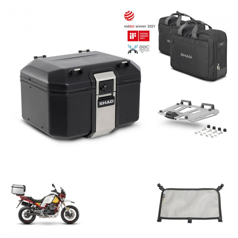 SHAD Baul trasero + soporte montaje parrilla accesorios TR48 TERRA BLACK EDITION KIT-452851