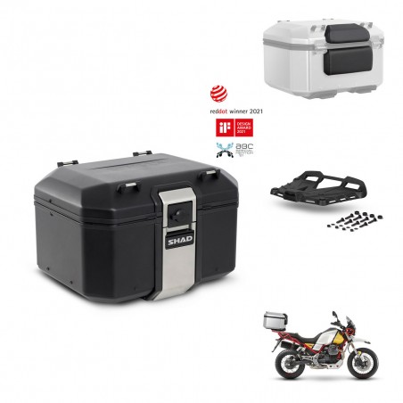SHAD Baul trasero + soporte montaje parrilla accesorios TR48 TERRA BLACK EDITION KIT-452854