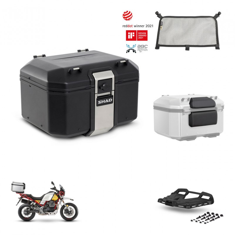 SHAD Baul trasero + soporte montaje parrilla accesorios TR48 TERRA BLACK EDITION KIT-452856