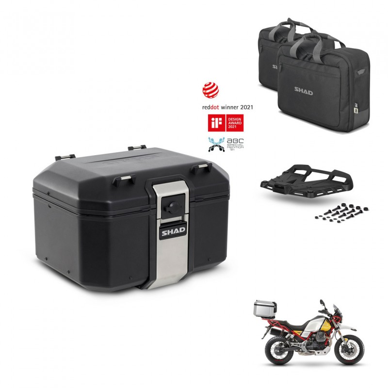 SHAD Baul trasero + soporte montaje parrilla accesorios TR48 TERRA BLACK EDITION KIT-452857