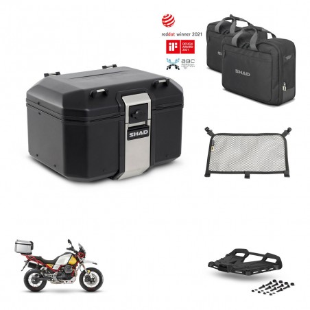 SHAD Baul trasero + soporte montaje parrilla accesorios TR48 TERRA BLACK EDITION KIT-452859