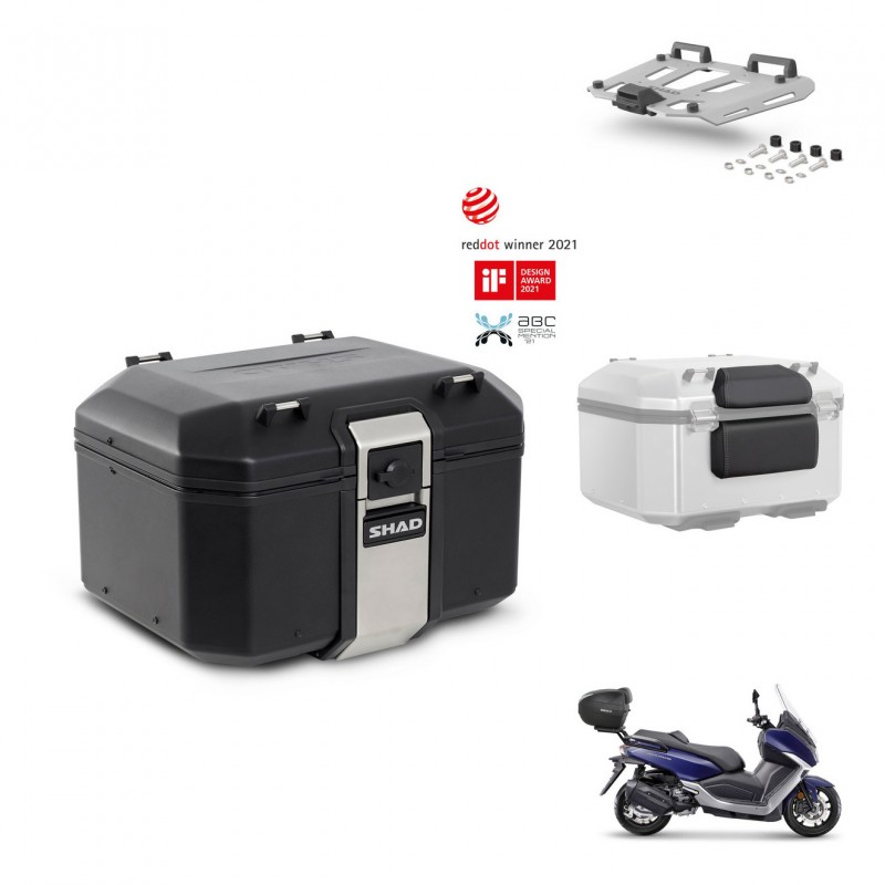 SHAD Rear trunk + mounting bracket grill accessories TR48 TERRA BLACK EDITION KIT-452915