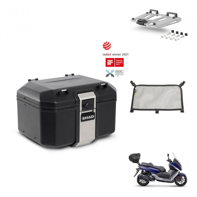 SHAD Baul trasero + soporte montaje parrilla accesorios TR48 TERRA BLACK EDITION KIT-452916