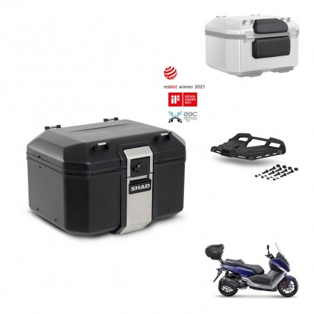 SHAD Baul trasero + soporte montaje parrilla accesorios TR48 TERRA BLACK EDITION KIT-452923
