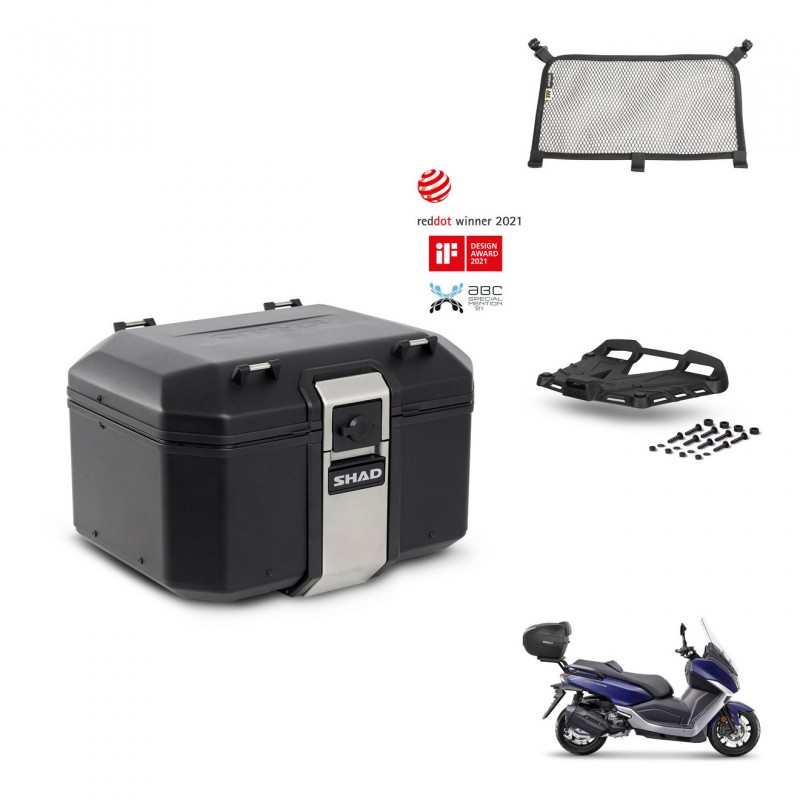 SHAD Rear trunk + mounting bracket grill accessories TR48 TERRA BLACK EDITION KIT-452924