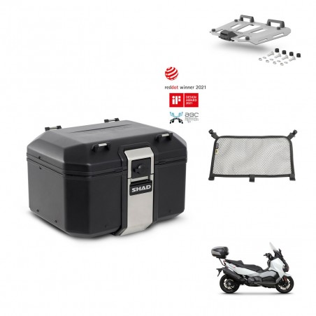 SHAD Baul trasero + soporte montaje parrilla accesorios TR48 TERRA BLACK EDITION KIT-452939