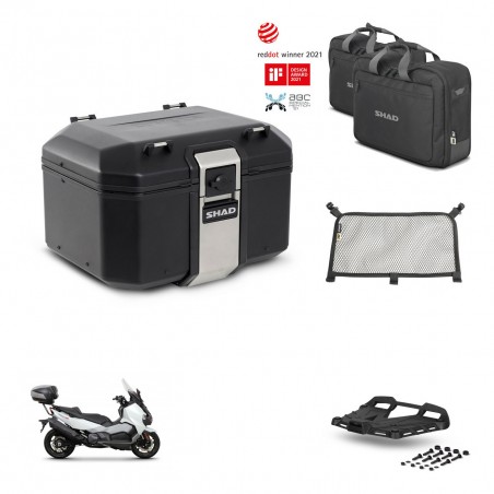 SHAD Baul trasero + soporte montaje parrilla accesorios TR48 TERRA BLACK EDITION KIT-452951