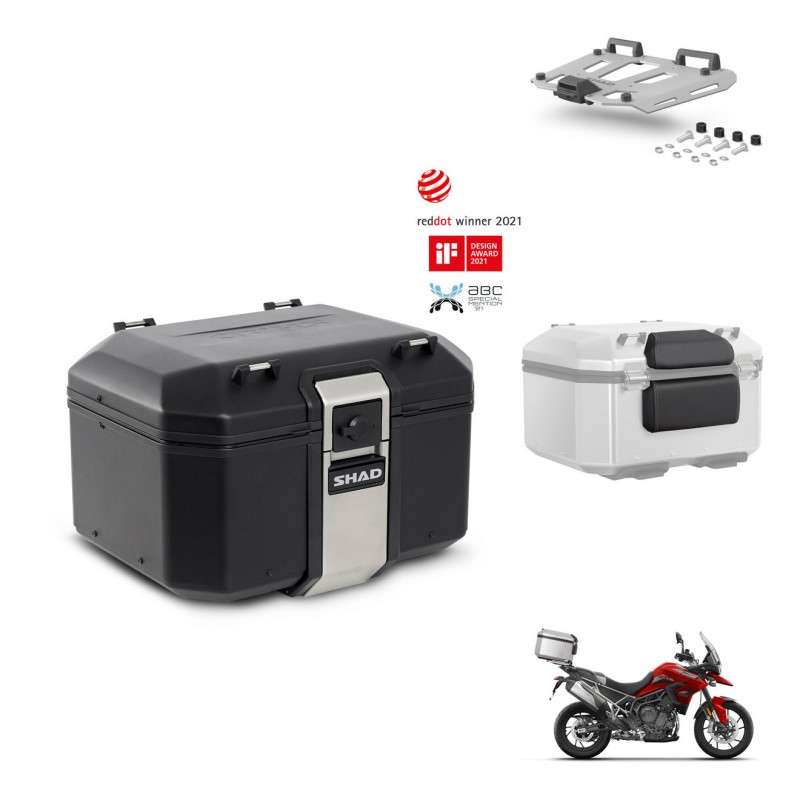 SHAD Rear trunk + mounting bracket grill accessories TR48 TERRA BLACK EDITION KIT-452961