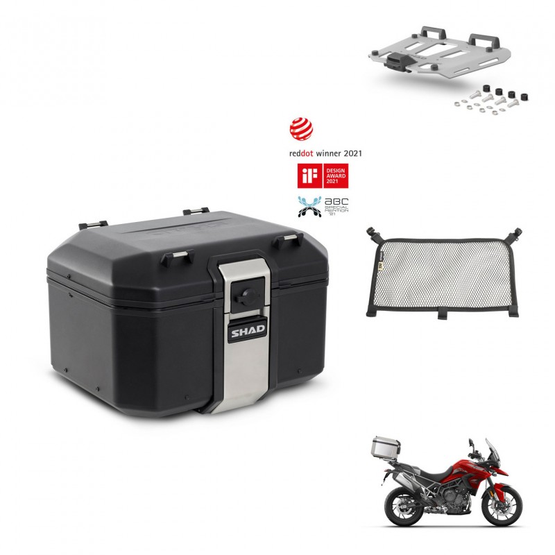 SHAD Baul trasero + soporte montaje parrilla accesorios TR48 TERRA BLACK EDITION KIT-452962