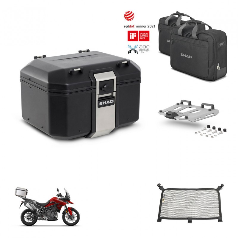 SHAD Baul trasero + soporte montaje parrilla accesorios TR48 TERRA BLACK EDITION KIT-452966