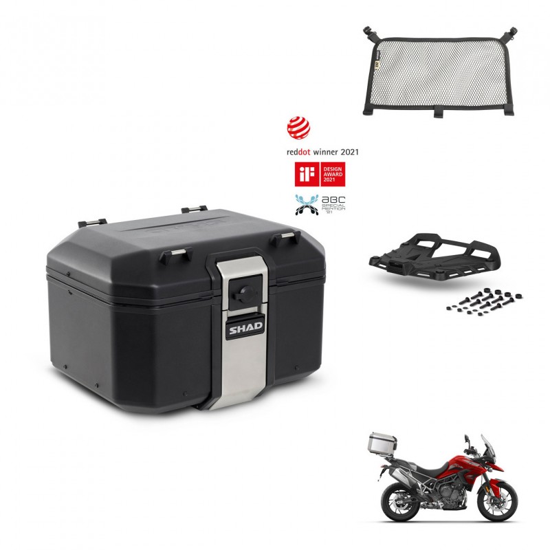 SHAD Baul trasero + soporte montaje parrilla accesorios TR48 TERRA BLACK EDITION KIT-452970