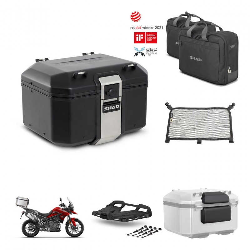 SHAD Rear trunk + mounting bracket grill accessories TR48 TERRA BLACK EDITION KIT-452975