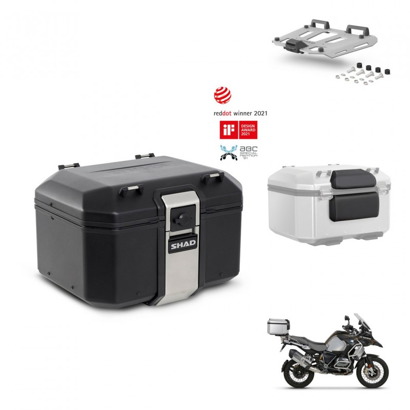 SHAD Baul trasero + soporte montaje parrilla accesorios TR48 TERRA BLACK EDITION KIT-452984