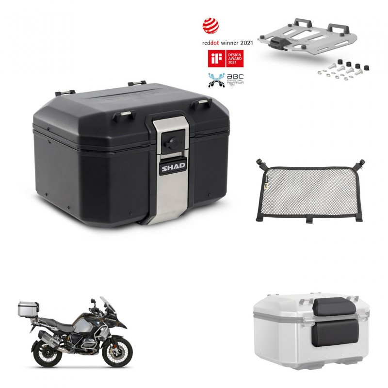 SHAD Baul trasero + soporte montaje parrilla accesorios TR48 TERRA BLACK EDITION KIT-452986