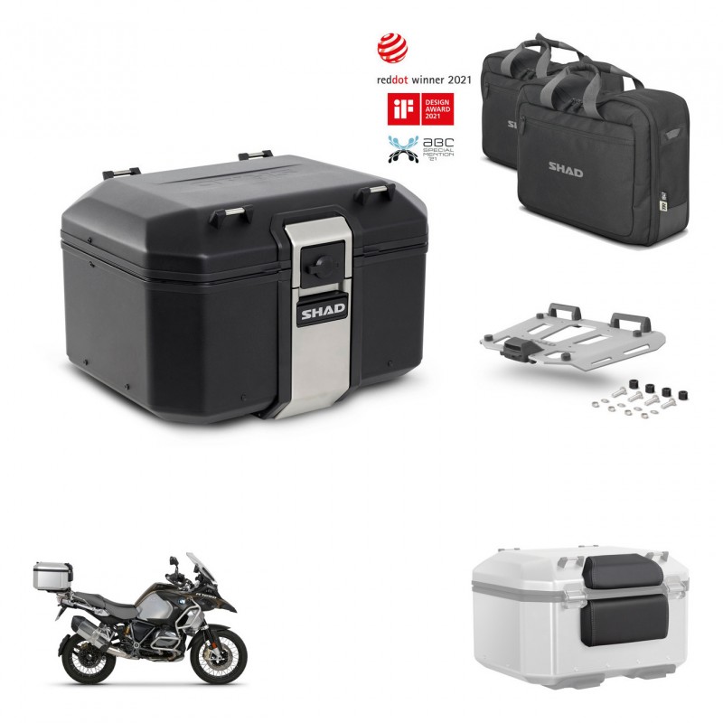 SHAD Baul trasero + soporte montaje parrilla accesorios TR48 TERRA BLACK EDITION KIT-452988