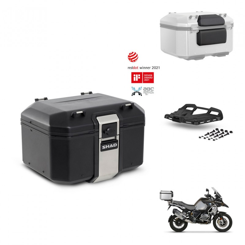 SHAD Baul trasero + soporte montaje parrilla accesorios TR48 TERRA BLACK EDITION KIT-452992