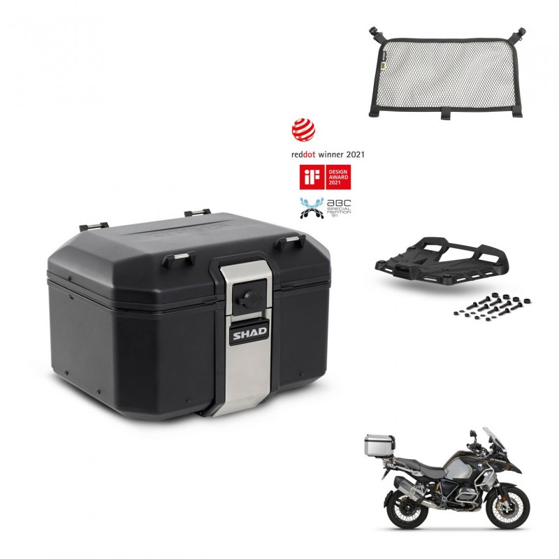SHAD Baul trasero + soporte montaje parrilla accesorios TR48 TERRA BLACK EDITION KIT-452993