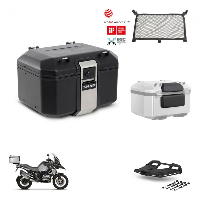 SHAD Rear trunk + mounting bracket grill accessories TR48 TERRA BLACK EDITION KIT-452994