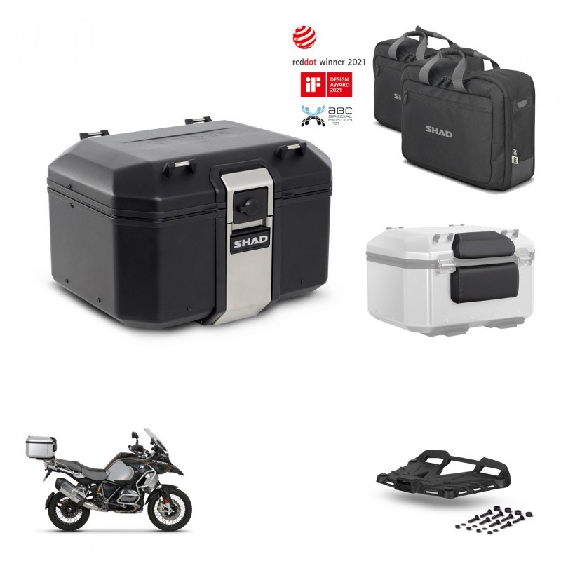 SHAD Baul trasero + soporte montaje parrilla accesorios TR48 TERRA BLACK EDITION KIT-452996