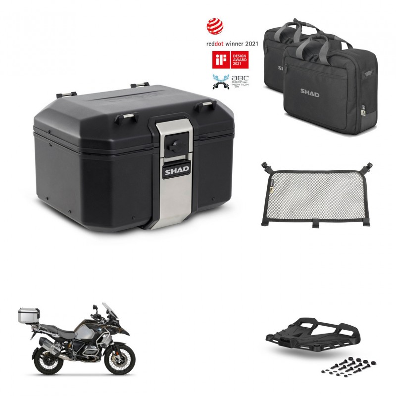 SHAD Baul trasero + soporte montaje parrilla accesorios TR48 TERRA BLACK EDITION KIT-452997