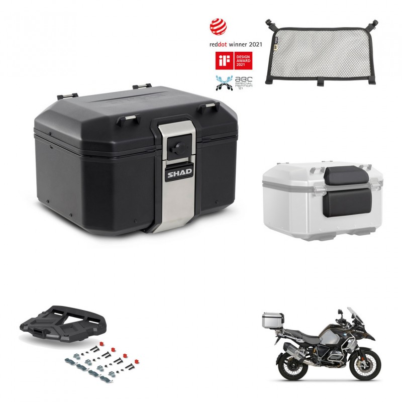 SHAD Baul trasero + parrilla soporte montaje accesorios TR48 TERRA BLACK EDITION KIT-453001
