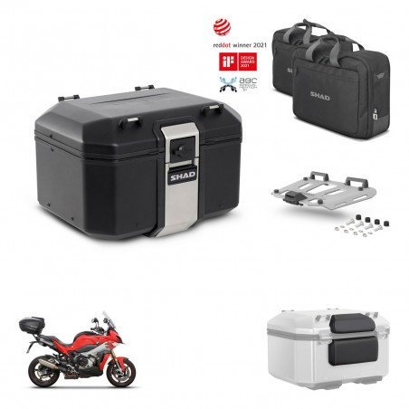 SHAD Baul trasero + soporte montaje parrilla accesorios TR48 TERRA BLACK EDITION KIT-453011
