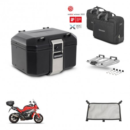 SHAD Rear trunk + mounting bracket grill accessories TR48 TERRA BLACK EDITION KIT-453012