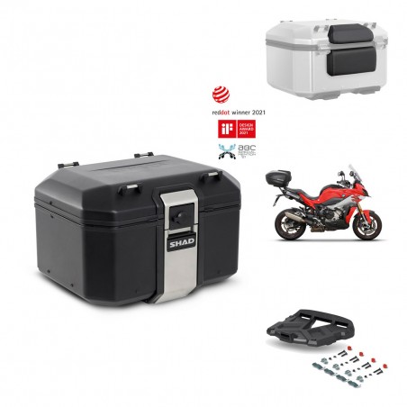 SHAD Baul trasero + parrilla soporte montaje accesorios TR48 TERRA BLACK EDITION KIT-453022