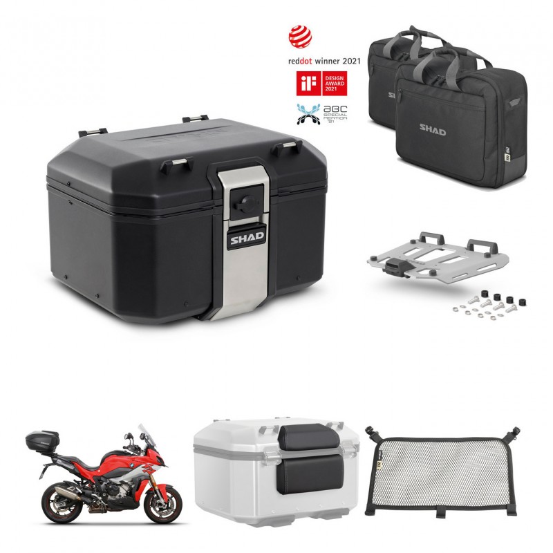 SHAD Baul trasero + soporte montaje parrilla accesorios TR48 TERRA BLACK EDITION KIT-453036
