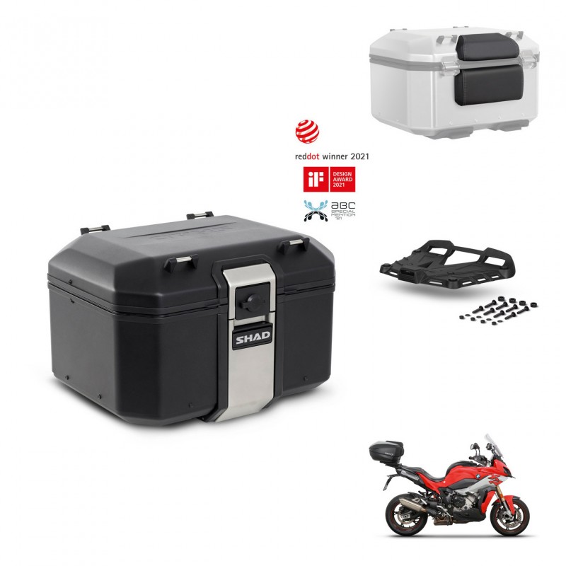 SHAD Baul trasero + soporte montaje parrilla accesorios TR48 TERRA BLACK EDITION KIT-453038