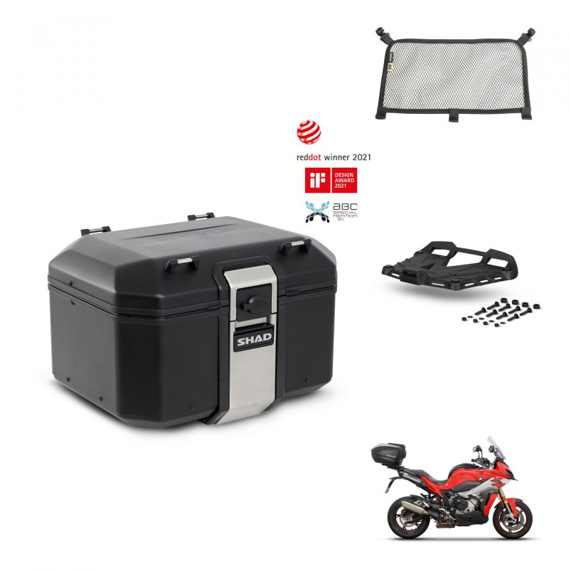 SHAD Baul trasero + soporte montaje parrilla accesorios TR48 TERRA BLACK EDITION KIT-453039