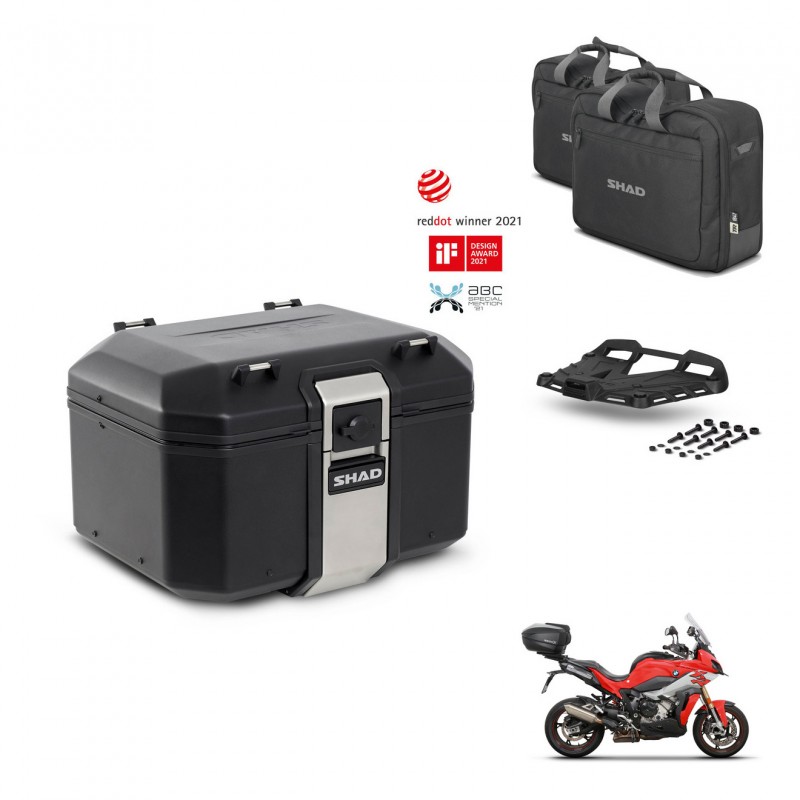 SHAD Baul trasero + soporte montaje parrilla accesorios TR48 TERRA BLACK EDITION KIT-453041